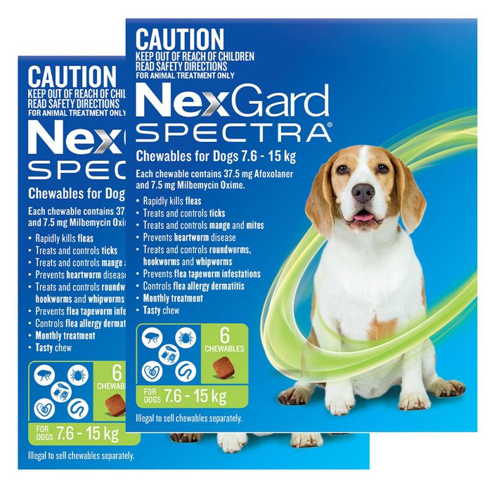 Nexgard Spectra Medium Dogs (7.6 - 15kg) Green 12 Pack