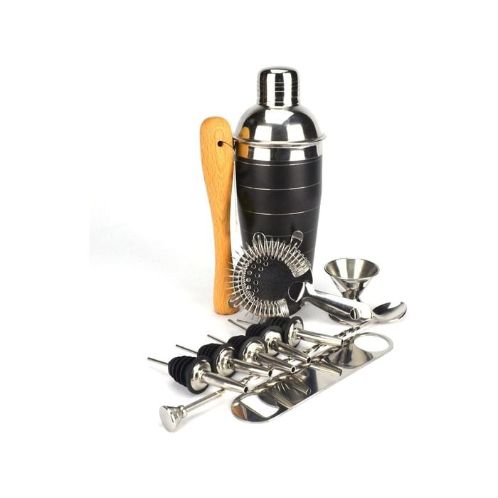 10 Piece Black Cocktail Shaker Set