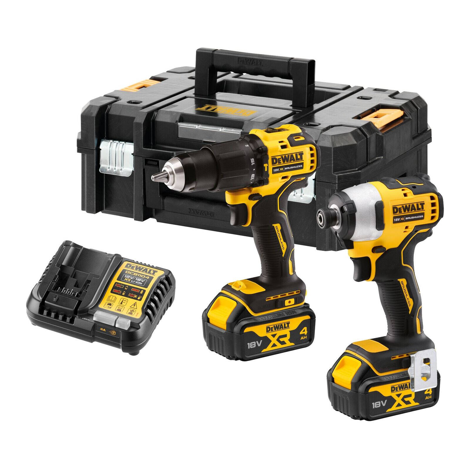 DeWALT 18V 4Ah XR Atomic 2 Piece Combo Kit DCK2062M2T-XE