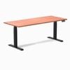 Desky Dual Red Cedar Softwood Sit Stand Desk 180x75cm Matte Black Frame Leg