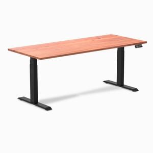 Desky Dual Red Cedar Softwood Sit Stand Desk 180x75cm Matte Black Frame Leg