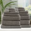 14pc Renee Taylor Cobblestone Bath/Hand Towel Set Cotton Ribbed 650 GSM Platinum