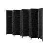Oikiture 8 Panel Room Divider Screen Privacy Timber Black