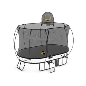 Springfree Large Oval Trampoline 2.4m X 4m - Sports Accessory Bundle Basketball Hoop, Ladder And Bag