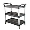 Caterrax Utility Trolley Black Plastic 3 Shelves 845x430x950mm