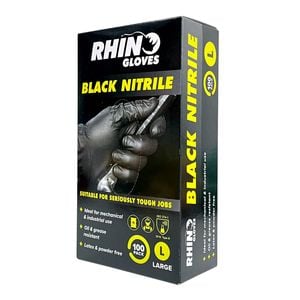 Rhino Gloves Nitrile Large Disposable Gloves - 100 Pack