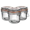 Argon Tableware Glass Storage Jars - 350ml/12.3oz - Set Of 3 - 4 Colour Seals Airtight Kitchen Storage Container Preserving Jar