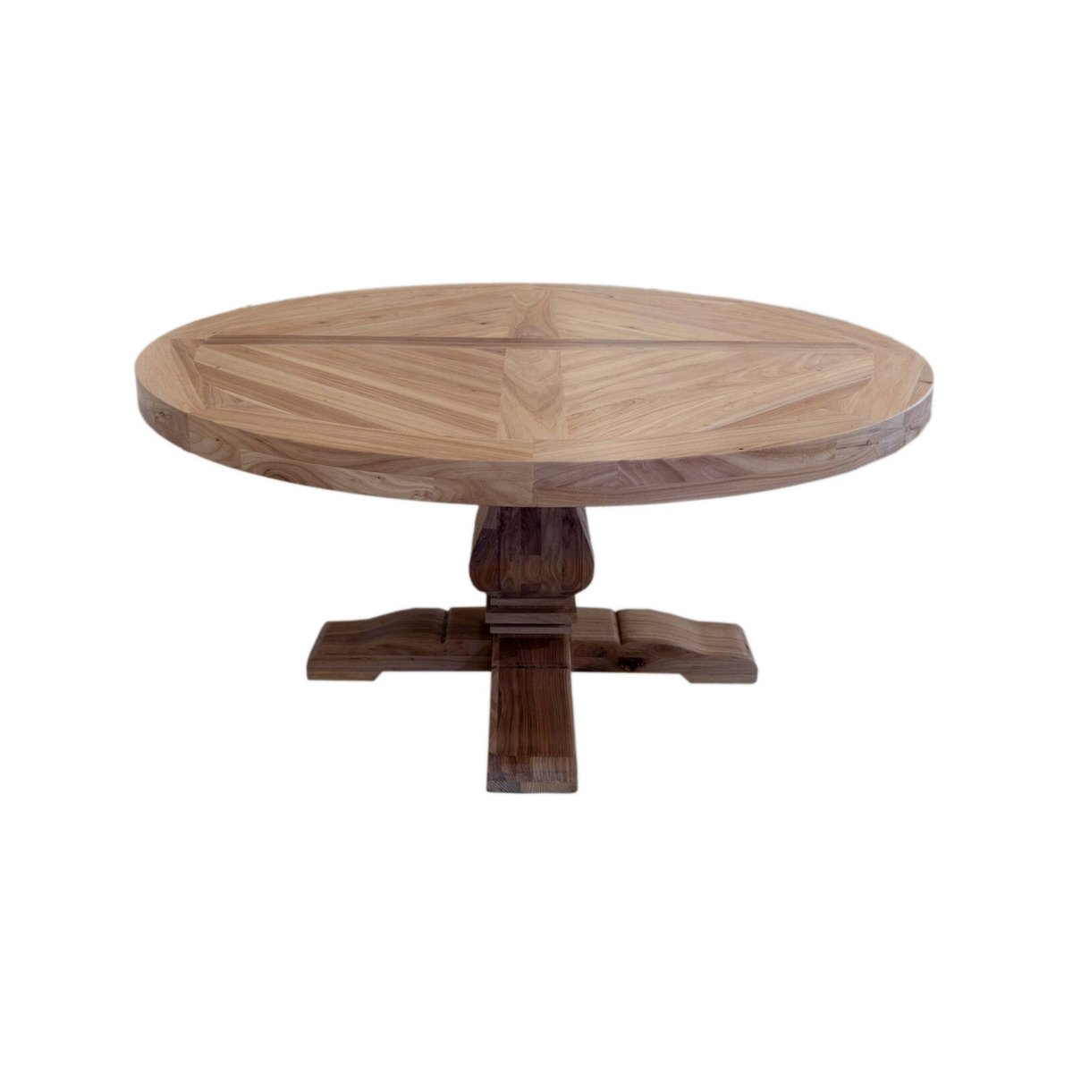 Olivia 160cm Round Dining Table Reclaimed Elm Wood Natural - Bunnings ...