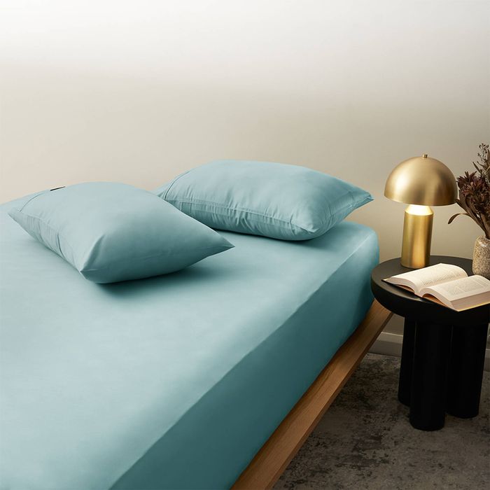 2pc Morrissey Pillowcase Pack 1200TC Seasalt  Luxe Super Soft