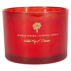 Nicola Spring Soy Wax Scented Candle 350g - Wild Fig & Cassis - Double Wick Autumn Scent Jar - Long Burn Fragrance Seasonal