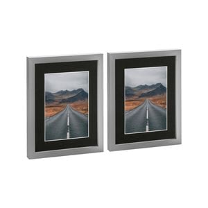 Nicola Spring Photo Frames with 5" x 7" Mount - 8" x 10" - Grey - Pack of 2