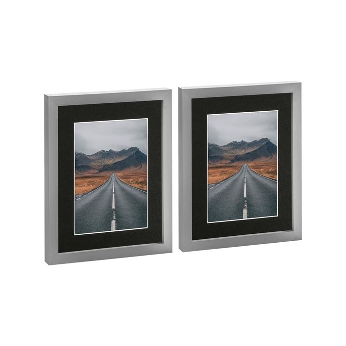 Nicola Spring Photo Frames with 5" x 7" Mount - 8" x 10" - Grey - Pack of 2