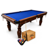 TOPONE 7FT Slate Pool Table Classic Billiard Table with Solid Wood Frame, Luxury Walnut Frame & Full Accessories - Blue