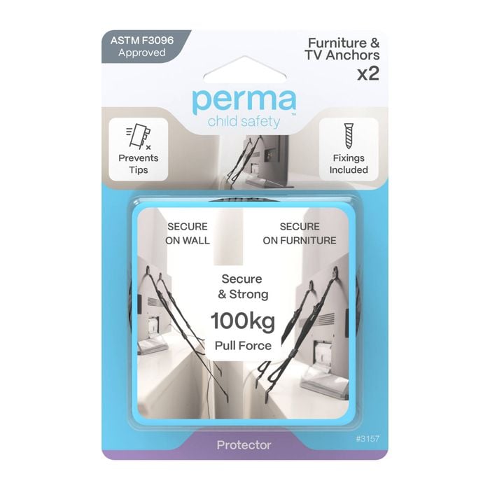 Perma Child Safety TV and Furniture Anchors - 2 Pack