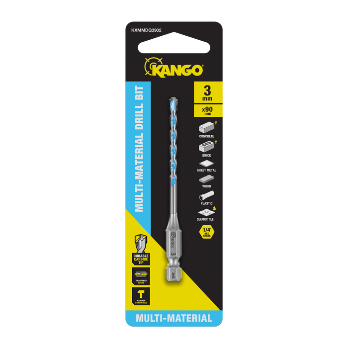Kango 3 x 90mm 1/4" Multi-Material Drill Bit
