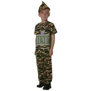 Boys ARMY Costume Kids Military Soldier Camouflage Book Week Fancy Dress 10-12 Years Old
