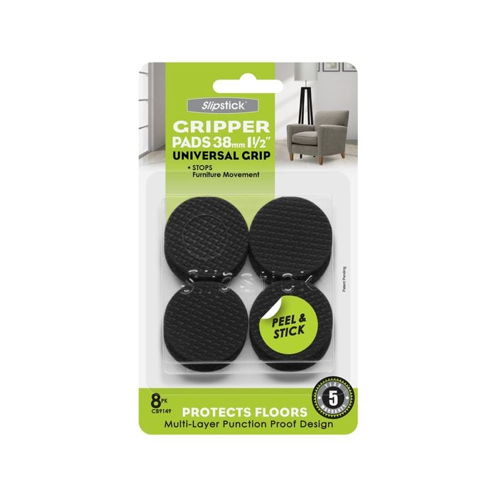 Slipstick 38mm 1½” Round Gripper Floor Protection Pads - 8 Pack