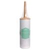 Sabco White Pressed Metal Toilet Set With Bamboo Handle