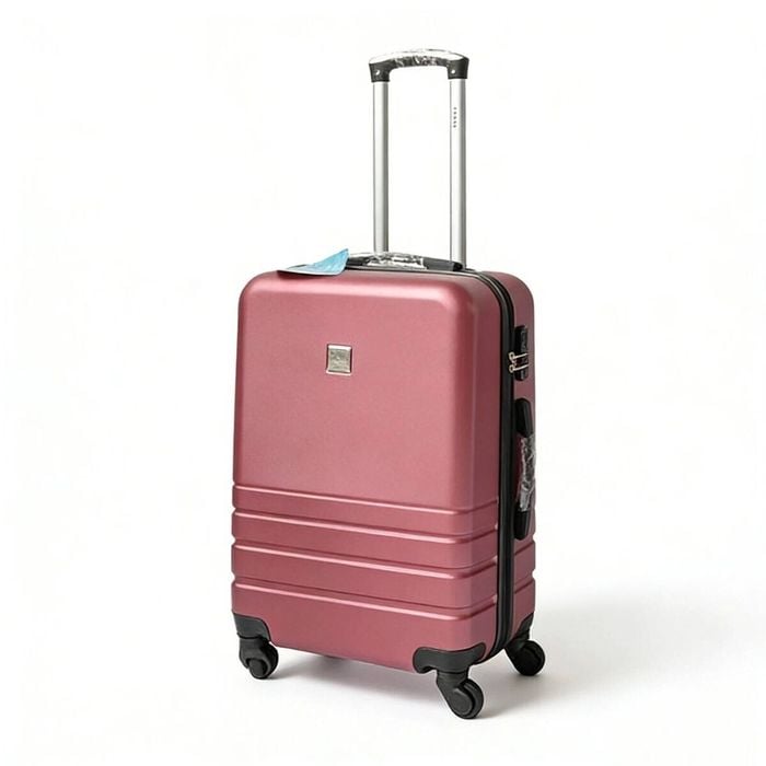 Medium Maroon Abs Luggage Suitcase  3 Code Lock Travel Carry  Bag Trolley