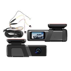 Elinz 1080P Dual Lens No Screen Dash Cam 720P Rear Camera WiFi App Control Supercapacitor Compact Discreet Car DVR Hardwire Kit