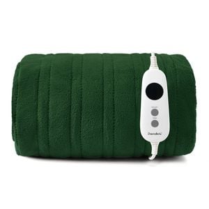 Dreamaker Kingston Coral Fleece Washable Electric Heated Throw Blanket Eden Green 130x160cm | Overheat Protection & Auto-off