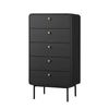 Oikiture 5 Chest of Drawers Tallboy Dresser Black