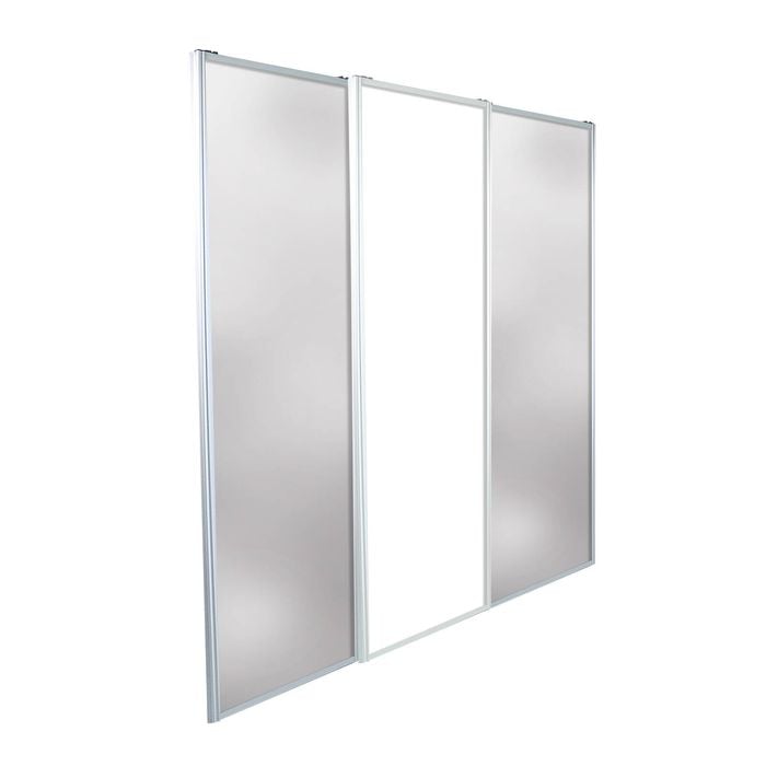 Lugna 2400 x 1800mm 2 Mirror 1 Melamine Triple Sliding Door Combo Package