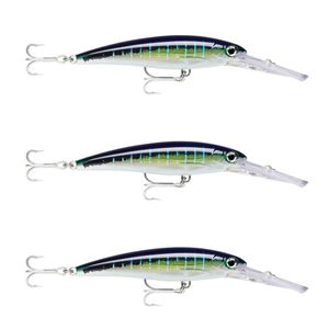 3x Rapala 11cm X Rap Magnum 10 Deep Diving Trolling Lures - Sailfish UV