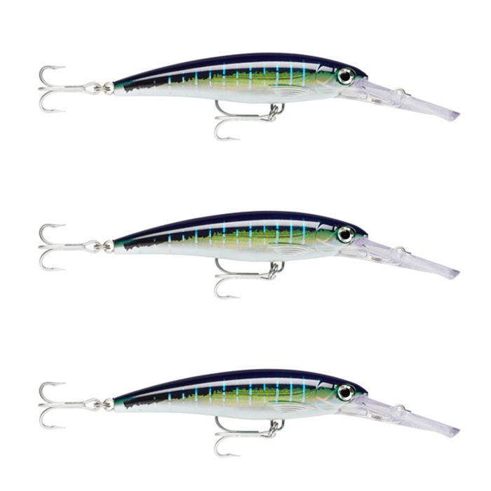 3x Rapala 11cm X Rap Magnum 10 Deep Diving Trolling Lures - Sailfish UV