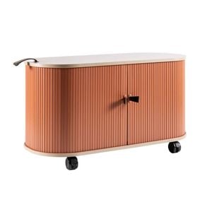 UFOU Fitin Rollin Mobile Roller Shutter Cabinet Storage with Adjustable Shelves & Wheels