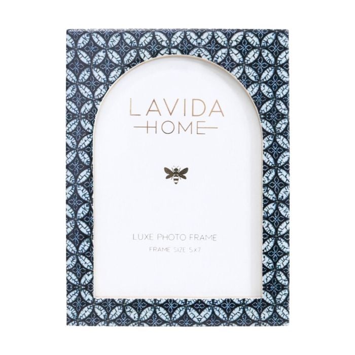 Lvd 5x7 In Audrey Contemporary Resin Picture/photo Frame Navy 20.32x15.24x1.27cm