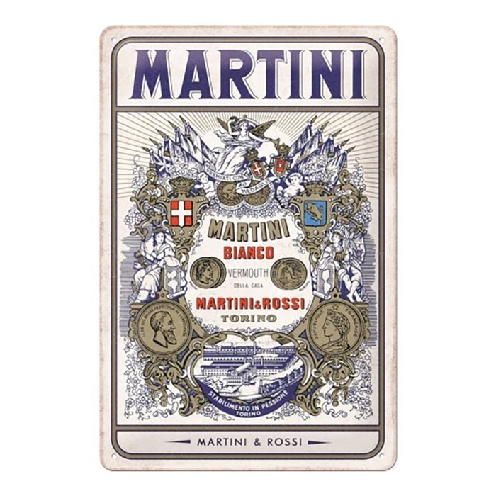 Nostalgic Art 20x30cm Medium Sign Martini Bianco Vermouth Label