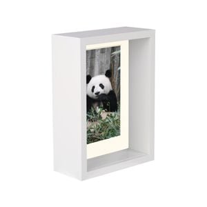 Nicola Spring 5" x 7" White 3D Deep Box Photo Frame - 4" x 6" Mount