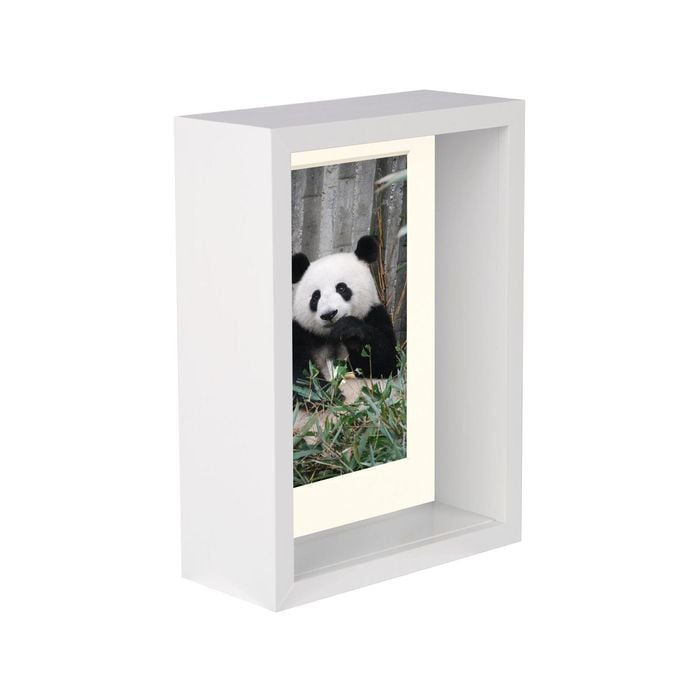 Nicola Spring 5" x 7" White 3D Deep Box Photo Frame - 4" x 6" Mount