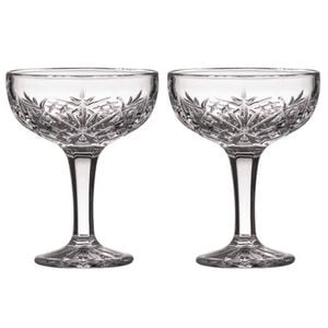 2PK Ophelia Crystal 400ml Coupe Glasses Cocktail Cup - Clear