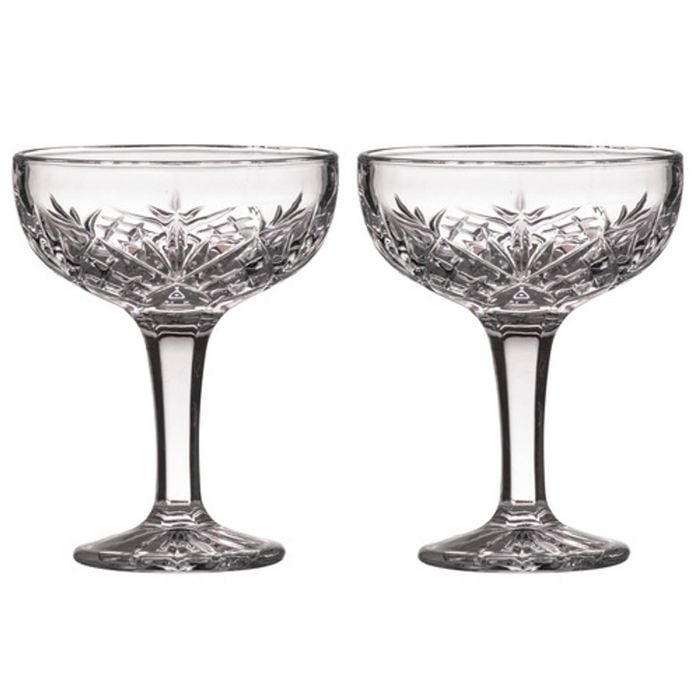 2PK Ophelia Crystal 400ml Coupe Glasses Cocktail Cup - Clear