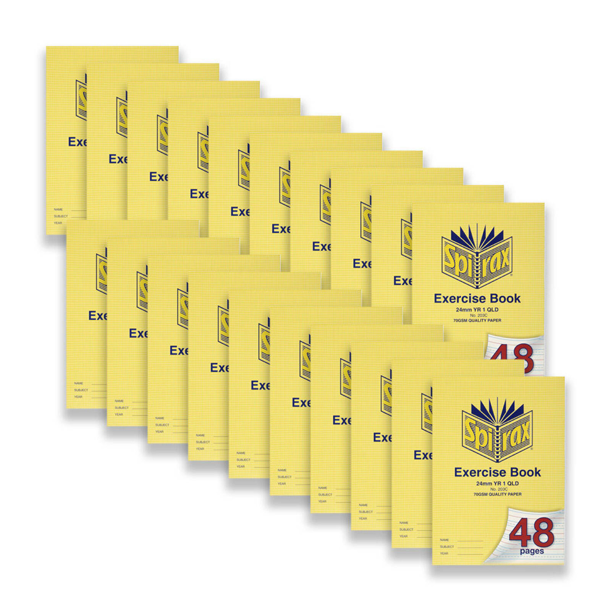 20pc Spirax 203 Exercise Book A4 24mm Yr 1 Qld 48-pages Writing ...