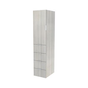 Lugna 2048 x 450 x 580mm Mist 3 Shelf 4 Drawers Left Hinged Door Storage Cabinet