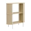 Mia Bookcase Open Shelving 2 Tier Light Oak and White