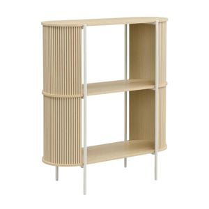 Mia Bookcase Open Shelving 2 Tier Light Oak and White