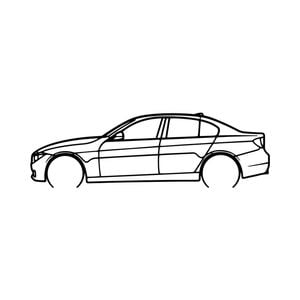 Ignite Laser BMW 328i Silhouette Metal Wall Art Rustic Metal 15.7inch/40cm