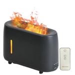 Essential Oil Aroma Diffuser And Remote - Grey 240ml Flame Fire Style