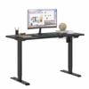 Advwin Electric Standing Desk Adjustable Height Ergonomic Sit Stand up Table 120cm Black Splice Board Top+Black Frame