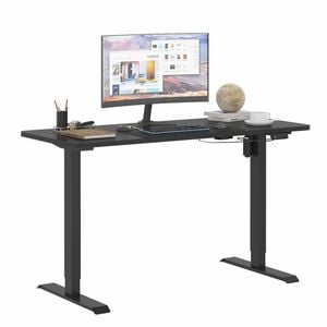 Advwin Electric Standing Desk Adjustable Height Ergonomic Sit Stand up Table 120cm Black Splice Board Top+Black Frame