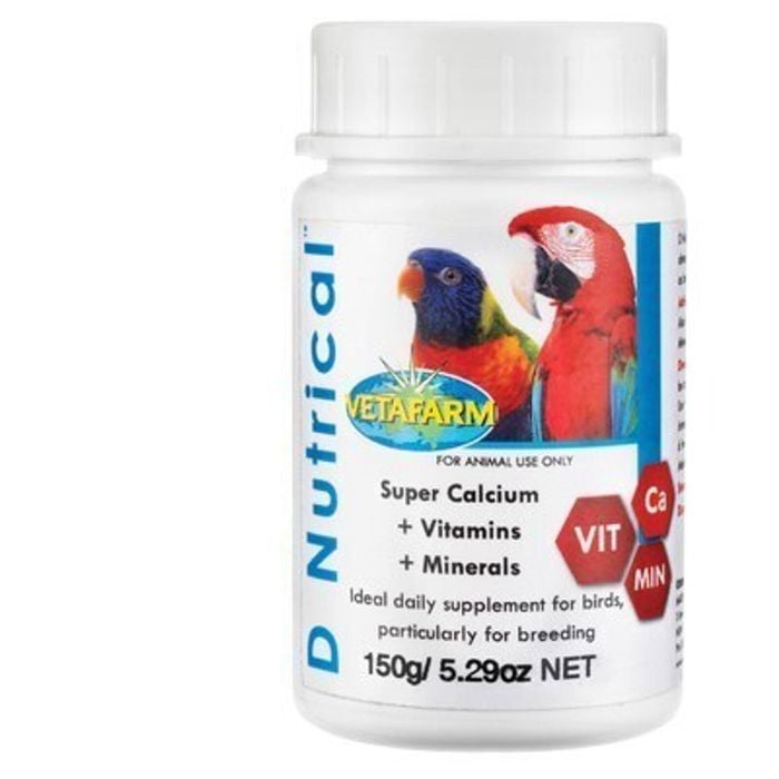 Vetafarm D'nutrical Calcium Vitamins Mineral Supplement For Birds 150g