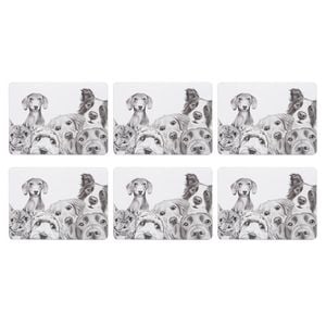 Ashdene Peeking Pups Set Of 6 Placemats