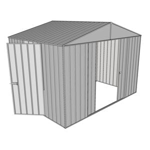 Build-a-Shed 3.0 x 2.3 x 2.3m Double Sliding and Single Hinge Door Narrow Shed - Zinc