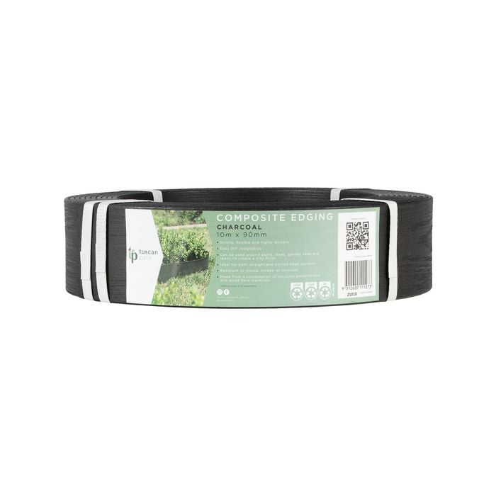 Tuscan Path 90mm x 10m Charcoal Composite Edging