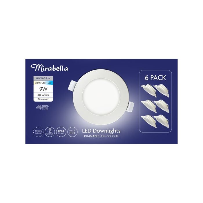 Mirabella 9W 800lm LED Downlights - 6 Pack