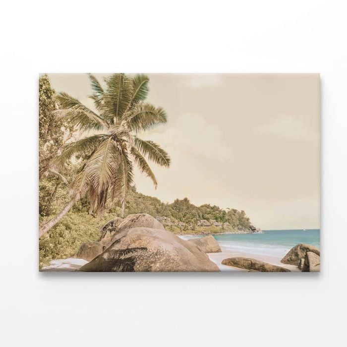 Palm Trees With Beach  Print 100% Australian Made 50 x 40cm  (Acrylic)